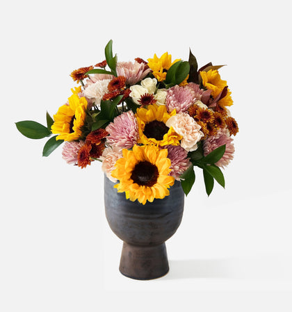 Double The Autumn Harvest with Charcoal Vase