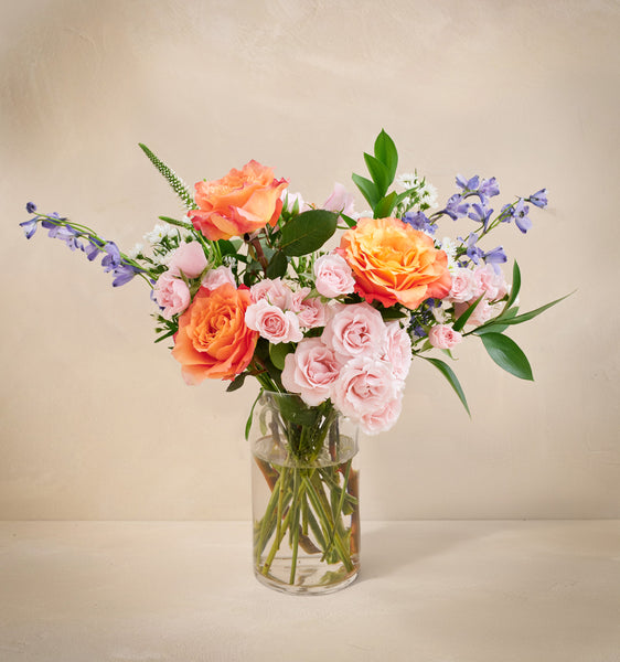 blood rose seeds v rising The Good Vibes (Delphinium, Lisianthus, Roses) - UrbanStems Flower Bouquet Delivery