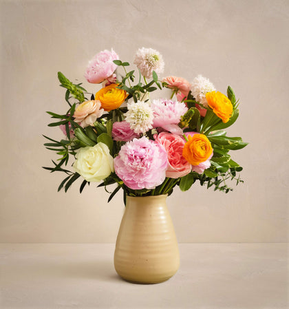 peony succulent bouquet Pink Peonies Bouquet - The Peony Sunrise