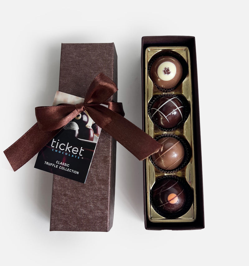 Ticket Chocolate Classic 4 Piece Truffle Box
